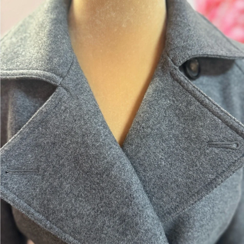 Banana Republic Women's Charcoal Gray Double-Breasted Peacoat